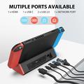 Multi-Port Charging Dock til Nintendo Switch / Switch OLED (LAN Model) Spilkonsol Bærbar opladningsstander med 1000Mbs LAN / 4K HD / Type-C / USB-porte Understøtter TV-tilstand