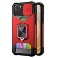 Multifunktionel 4-i-1 iPhone 12/12 Pro Hybrid Cover - Rød
