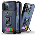 Multifunktionel 4-i-1 iPhone 13 Pro Hybrid Cover - Navy Blå