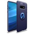 Samsung Galaxy S10+ Multifunktionelt Magnetisk Ring Cover - Blå