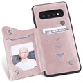 Samsung Galaxy S10 Multifunktionel TPU Cover med Stand - Rødguld