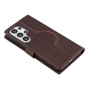 Samsung Galaxy S26 Ultra MyTPhone CardMate læder pung cover - mørkebrun