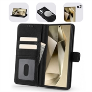 Samsung Galaxy S24 Ultra MyTPhone CardMate MagSafe Læder Pung Cover med Kortholder, Stativ, 2x Skærmbeskyttelse - sort