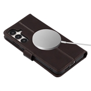 Samsung Galaxy S25+ MyTPhone CardMate læder pung cover - mørkebrun