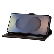 Samsung Galaxy S25 Ultra MyTPhone CardMate læder pung cover - mørkebrun