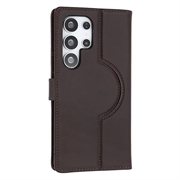 Samsung Galaxy S25 Ultra MyTPhone CardMate læder pung cover - mørkebrun
