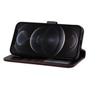 iPhone 12/12 Pro MyTPhone CardMate læder pung cover - mørkebrun