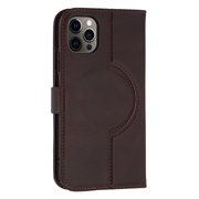 iPhone 12/12 Pro MyTPhone CardMate læder pung cover - mørkebrun