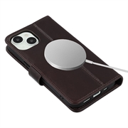 iPhone 15 Plus/14 Plus MyTPhone CardMate læder pung cover - mørkebrun