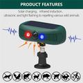 N911Y Solcelledrevet infrarød bevægelsessensoralarm med lyd- og lysafskrækkelse - dyreafvisningssystem