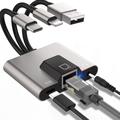 NK-1056S 3-i-1 Ethernet-adapter - USB-C, USB-A & Lightning med 3,5 mm lyd til Windows, Mac, iPhone & iPad