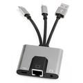 NK-1056S 3-i-1 Ethernet-adapter - USB-C, USB-A & Lightning med 3,5 mm lyd til Windows, Mac, iPhone & iPad