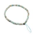 Mobilcharme med naturstensperler, 16cm - blå rem