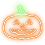 Neolia Dekorativt Neonlys - Græskarret - Orange / Grøn