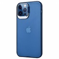 iPhone 12 Pro Max Hybrid Cover med Skjult Stand - Blå / Gennemsigtig