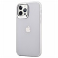 iPhone 12/12 Pro Hybrid Cover med Skjult Stand - Hvid / Gennemsigtig