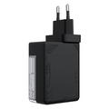 Nillkin Icecore 65W GaN-oplader med udtrækkeligt USB-C-kabel - sort