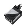Nillkin Icecore 65W GaN-oplader med udtrækkeligt USB-C-kabel - sort