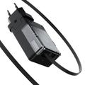 Nillkin Icecore 65W GaN-oplader med udtrækkeligt USB-C-kabel - sort