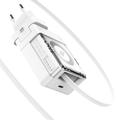 Nillkin Icecore 65W GaN-oplader med udtrækkeligt USB-C-kabel - hvid