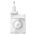 Nillkin Icecore 65W GaN-oplader med udtrækkeligt USB-C-kabel - hvid
