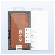 Nillkin Qin Pro iPhone 15 Pro Flip Cover - Brun