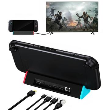 Nintendo Switch 2 Dockingstation / Hub - HDMI, USB 3.0, USB-C, LAN - Sort
