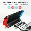 Nintendo Switch 2 Dockingstation / Hub - HDMI, USB 3.0, USB-C, LAN - Sort