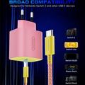 Nintendo Switch 2/Lite/OLED 60W PD hurtigoplader med USB-C og 2m kabel - lyserød