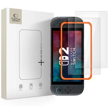 Nintendo Switch 2 Tech-Protect Easy Set+ Skærmbeskyttelse Hærdet Glas - 9H - 2 stk.