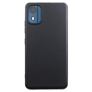 Nokia C02 Anti-Fingeraftryk Mat TPU Cover - Sort