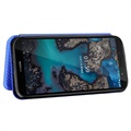 Nokia C1 Plus Flip Cover - Karbonfiber (Open Box - Fantastisk stand) - Blå