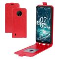 Nokia C200 Vertikal Flip Cover med Kortholder - Rød