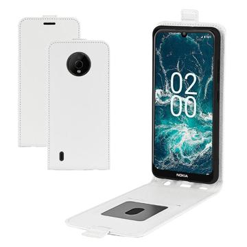 Nokia C200 Vertikal Flip Cover med Kortholder - Hvid