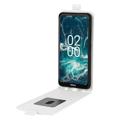 Nokia C200 Vertikal Flip Cover med Kortholder - Hvid