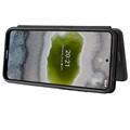 Nokia X10/X20 Flip Cover - Karbonfiber