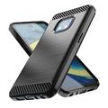 Nokia XR20 Børstet TPU Cover - Karbonfiber - Sort