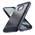 Nokia XR20 Børstet TPU Cover - Karbonfiber - Blå