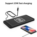 Skridsikker trådløs biloplader i silikone, 15W - USB-C - Sort