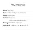 Xiaomi Poco C40 Northjo 2-i-1 Beskyttelsessæt - Klar