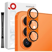 Samsung Galaxy S26 Northjo Fuld beskyttelse af kameralinsebeskytter i mat metal og hærdet glas - Orange