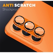 Samsung Galaxy S26 Northjo Fuld beskyttelse af kameralinsebeskytter i mat metal og hærdet glas - Orange
