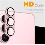 Samsung Galaxy S26 Northjo Fuld beskyttelse af kameralinsebeskytter i mat metal og hærdet glas - Pink