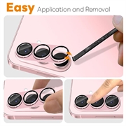 Samsung Galaxy S26 Northjo Fuld beskyttelse af kameralinsebeskytter i mat metal og hærdet glas - Pink