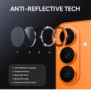 Samsung Galaxy S26 Northjo Kameralinsebeskytter-sæt med rhinsten - Orange