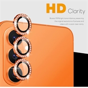 Samsung Galaxy S26+ Northjo Kameralinsebeskytter-sæt med rhinsten - Orange