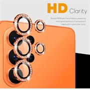 Samsung Galaxy S26 Ultra Northjo Kameralinsebeskytter-sæt med rhinsten - Orange