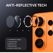 Samsung Galaxy S26 Ultra Northjo Kameralinsebeskytter-sæt med rhinsten - Orange