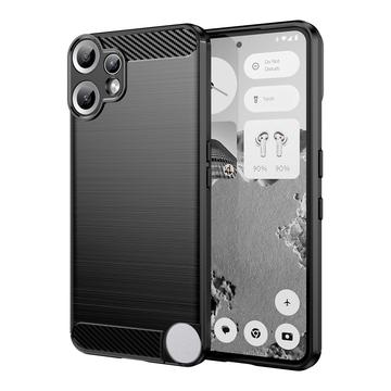 Nothing CMF Phone 2 Pro Børstet TPU Cover - Karbonfiber - Sort