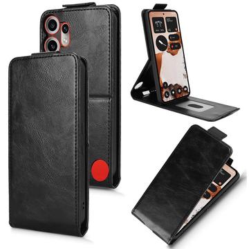 Nothing CMF Phone 2 Pro lodret flip-etui med stativ - sort